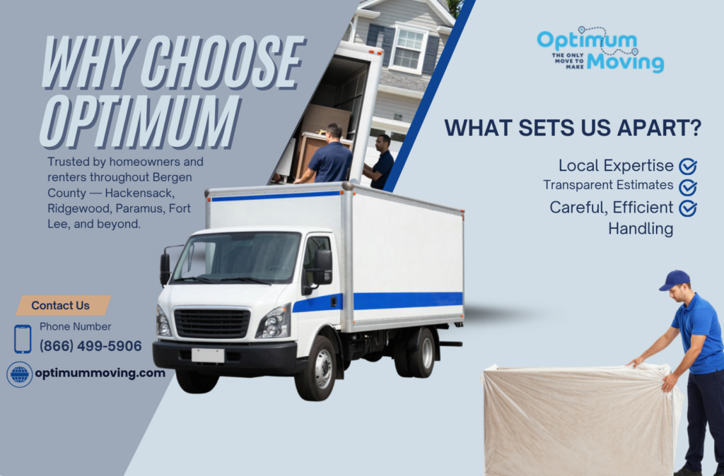 WHY CHOOSE OPTIMUM in Moving Costs in Bergen County, NJ?