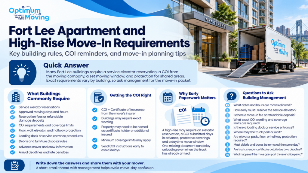 Fort Lee Apartment and High-Rise Move-In Requirements